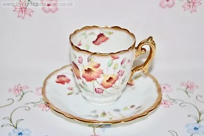 Buy Antique Tea & Coffee Set William A Adderley & Co English Bone China Poppy Cup • 15£