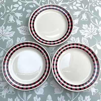 Buy 3 X Vintage Villeroy And Boch Mettlach Glasgow Red & Black Side Plates 8202 • 15.99£