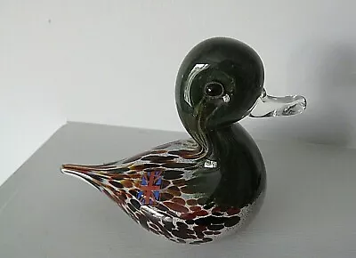 Buy Medium Paul Miller Signed Langham Glass Duck Figurine. • 38£