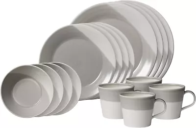 Buy Royal Doulton Bowls Of Plenty 40036123 16 Pc Dinnerware Set Dark Grey, Porcelain • 290.52£