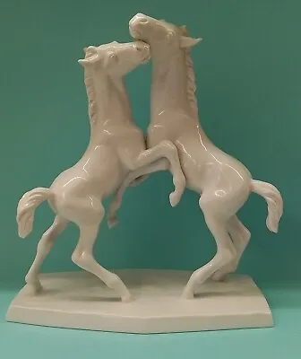 Buy Porcelain Figure Augarten Vienna Foal Group Horse Stallion • 412.63£