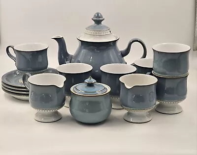 Buy Denby Castile Blue Complete Tea Set & Colonial Blue Sugar Bowl. • 35£