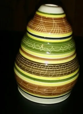 Buy Vintage Dragon Pottery Rhayader Wales LAMP BASE 1960s Brown Green Sgraffito 7  H • 16£