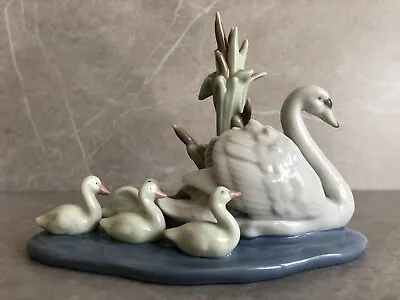 Buy Lladro 5722 Porcelain Spain Follow Me Swan & Cygnets 1990 Gift Porcelain Mother • 29£