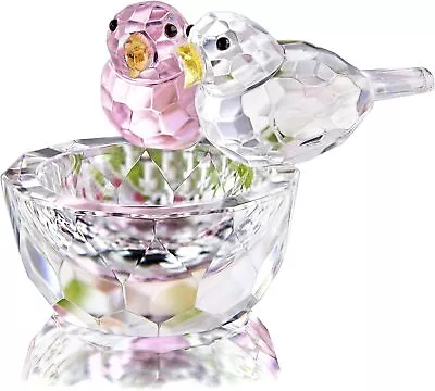Buy HDCRYSTALGIFTS Crystal Double Birds Figurines Glass Animal Ornament Bird • 18.19£
