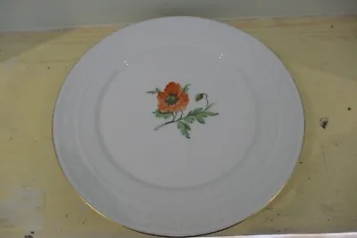 Buy Kpm China 19.7cm Relief Swag Border Plate + Central Red Flower Green Leaf Design • 24£