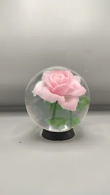 Buy Vintage French Le Rosarium ~ Pink Rose In Water Filled Glass Globe Collectable  • 18£