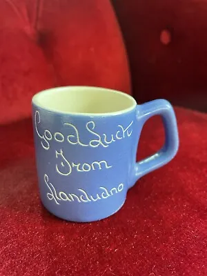 Buy Vintage Devonmoor Pottery Small Cup Mug Good Luck From Llandudno Blue • 3.99£