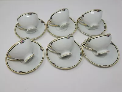 Buy Antique 12 Pcs Bavaria Thomas Roses Footed Tea Cup And Saucer Set  • 38.61£