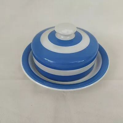 Buy T G Green Cornishware Blue & White Cheese Butter Dish Green Shield - See Comment • 38.99£