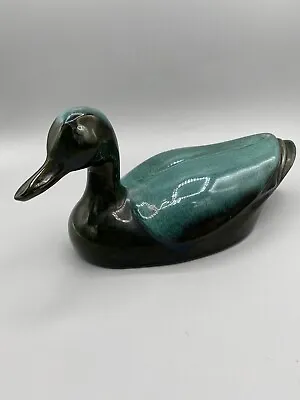 Buy Blue Mountain Pottery Duck Turquoise Black Beautiful Glaze Original Sticker • 33.39£