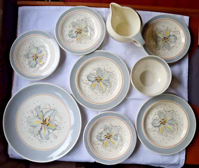 Buy Susie Cooper Blue Orchid Pattern Various Plates, Jug & Sugar Bowl • 14.99£