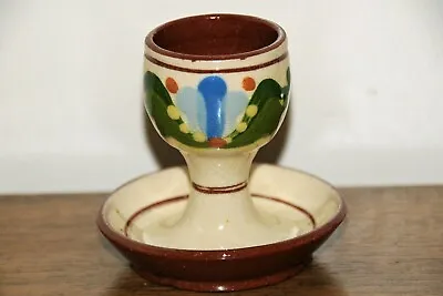 Buy Devon  Pottery Motto Ware Egg Cup On Pedestal 8/9 Cms High • 5£