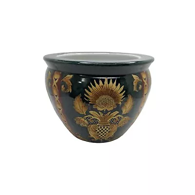 Buy Vintage Oriental Accent Decorative Floral Stoneware Planter. • 55.67£