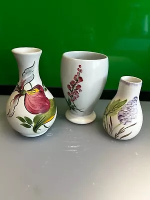 Buy Collection Of 3 Hand Painted Vintage Wood & Sons Ceramic Bud Vases • 6£