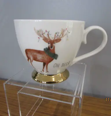 Buy Marks And Spencer Footed Christmas Mug  Oh Deer  • 12£