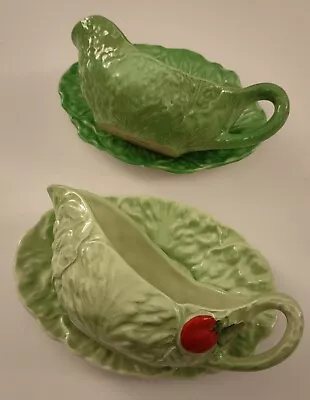 Buy Vintage Collectable Carlton Ware Cabbage Leaf And Tomato Sauce Boats Saucers • 28£