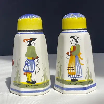 Buy Henriot Quimper Faience Breton Woman & Man Salt & Pepper Shakers France Vintage • 66.40£