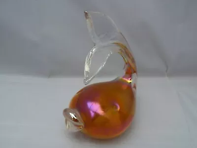 Buy Iridescent Gold Glass Fish / Whale Paperweight Glasform (John Ditchfield Studio) • 99.99£