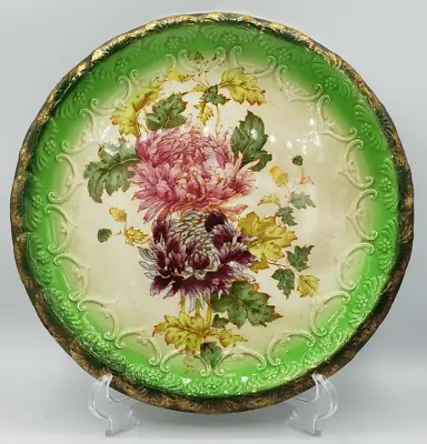 Buy JKL Victorian Antique Collectors Plate Rare Chrysanthemum Pattern 332 Damaged! • 12.95£