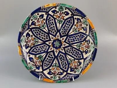 Buy Antique Moroccan Dish Earthenware Enamelled Signed Fez • 224£