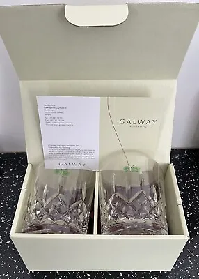 Buy Pair Of Galway Ireland Longford Lead Irish Crystal Whiskey Glasses D.O.F *NEW* • 39.99£