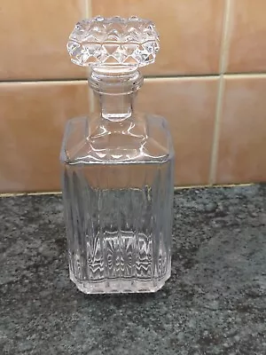 Buy Vintage  Crystal Cut Square  Glass Decanter Heavy Great Condition • 12.99£
