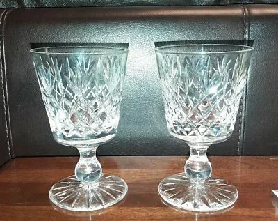 Buy  Cut Crystal Clear Glass Set 150ml 5 Inch Tall 3 Inch Round  Antique Over 50 Yea • 14.67£