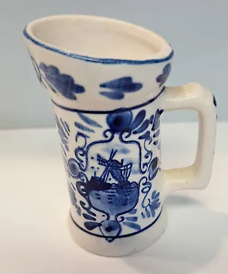 Buy Vintage Blue Delft Handmade In Holland 2  X 2.5   Windmill Handled Pouring Vase • 11.38£