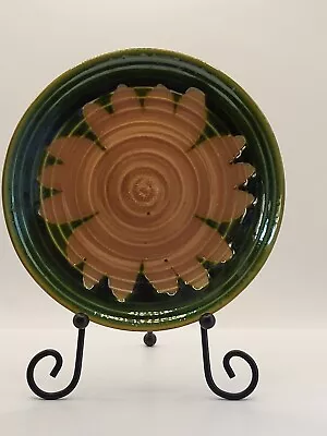 Buy Red Ware Pottery Decorative Plate Flower Green Glazed Edges 7  • 19.92£