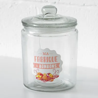 Buy Large Glass Storage Jar With Lid Bon Sweets Rustic Vintage Food Biscuits Wedding • 13£