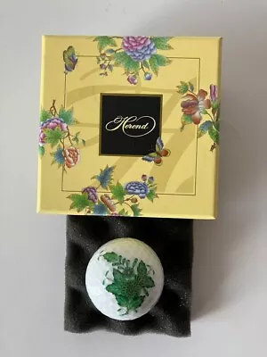 Buy Herend Porcelain Apponyi Green Decorative Golf Ball In Original Box • 86.44£