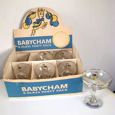 Buy Vintage Babycham Glasses Party Pack X 6 Glasses In Original Box 1970s Never Used • 26£