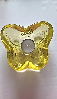 Buy Monna Gold Heavy Glass Butterfly Tea Votive Light Handle Holder • 18.94£