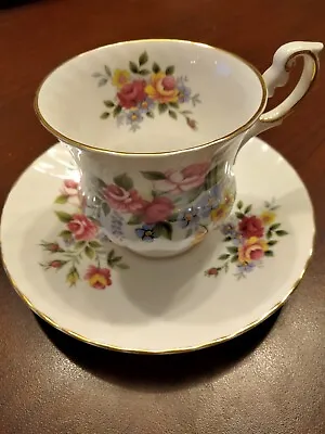 Buy Vintage Rosina China Co Queens Fine Bone China Cup And Saucer - Floral • 12.29£