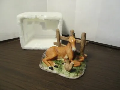 Buy Vintage HOMCO Home Interior Horse - Squirrel Fence Porcelain Figurine #1461 • 7.59£