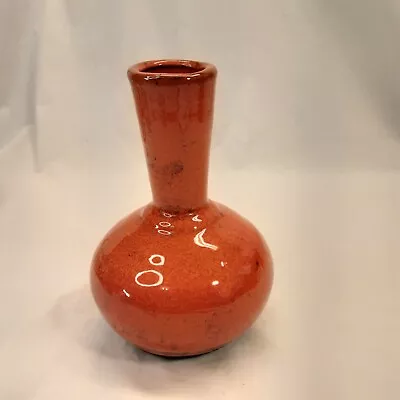 Buy Burnt Orange Pottery Vase Raku? 7 Inch Tall • 19.19£