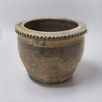 Buy Old Chinese Jardiniere Planter Stoneware Pottery Chasing Dragons  • 24.99£