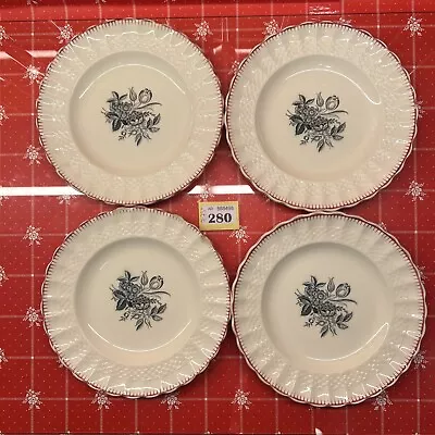 Buy 4pc VTG 1881 Copeland Spode's Wicker Floral Side Tea Plates (Old Green Stamp) • 16.75£