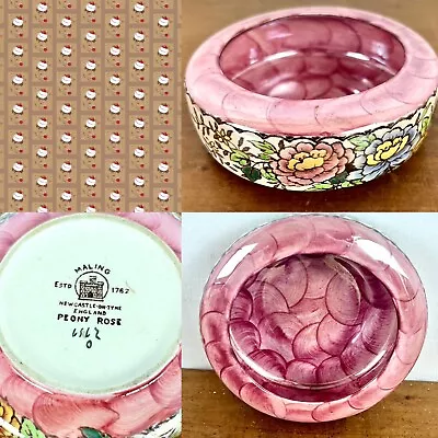 Buy Vintage Maling Peony Rose Lustre Ware Small Round Bowl Pot Trinket Dish • 13.19£