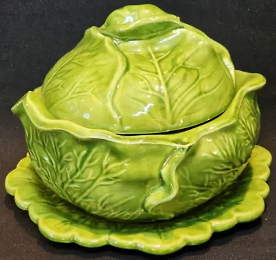 Buy Vintage 6'' Ceramic Cabbage Bowl (holland Mold) With Lid And Saucer Circa 1973 • 33.20£