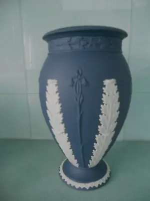 Buy Vintage Wedgwood Jasperware Large 7.75  Dark Portland Blue Baluster Vase - Rare • 49.95£