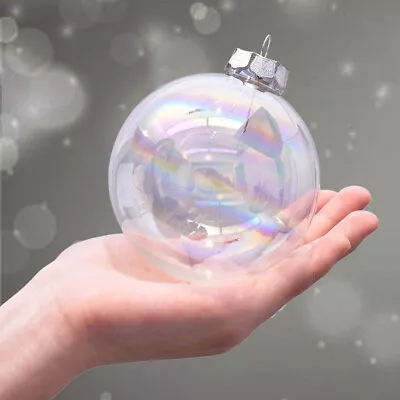 Buy 5-50pcs Craft Sphere Glass Iridescent Fillable Baubles Favours Christmas Wedding • 8.95£