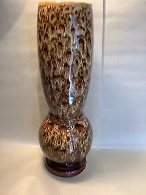 Buy Large 12.5inch Devon Pottery Vase, Honeycomb Drip Glaze • 28.99£