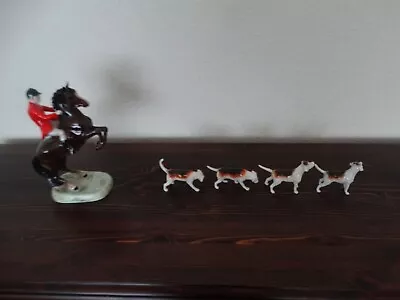 Buy 1 Set Of 5 Beswick Ornaments For Living Room Used (1-Huntman With 4 Hounds) • 75.95£