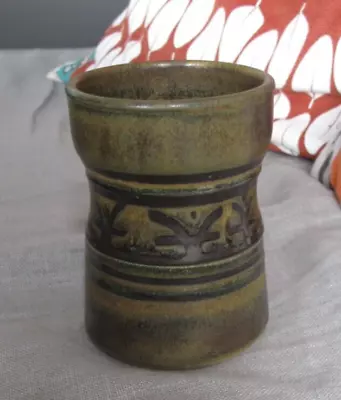 Buy Vintage Iden Pottery Pot Vase No Lid Dark Brown Stars Rye Sussex • 8£