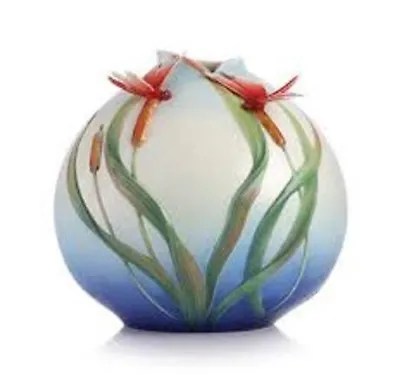 Buy Red Dragonfly Free Spirit Vase By Franz Porcelain - NIB • 597.56£
