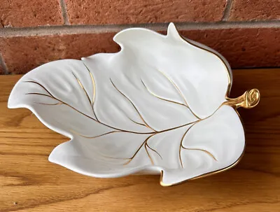 Buy Vintage Carlton Ware White And Gold Fig Leaf Design Plate Circa 1950s MCM • 12.74£