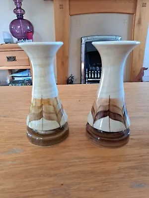 Buy 2x Jersey Pottery Mid Century Brown  Vase 17cm Job Lot . • 15£
