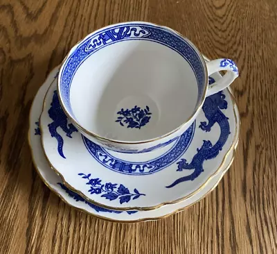 Buy Blue & White China Royal Cauldon “ Dragon “ Cup, Saucer & Plate Trio • 9.95£